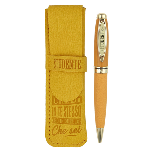 ✍️ Penna in Bamboo Personalizzata con Astuccio in Simil Pelle