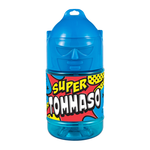 🦸♂️ Borraccia con Cannuccia Personalizzata Super Eroe 300 ml