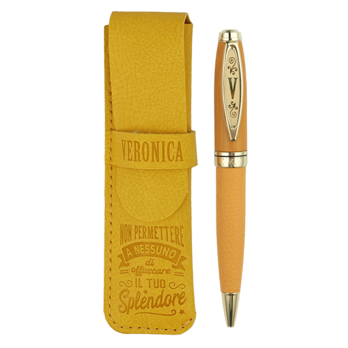 ✍️ Penna in Bamboo Personalizzata con Astuccio in Simil Pelle