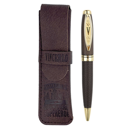 ✍️ Penna in Bamboo Personalizzata con Astuccio in Simil Pelle