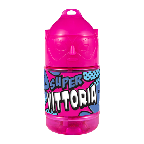 🦸♂️ Borraccia con Cannuccia Personalizzata Super Eroe 300 ml